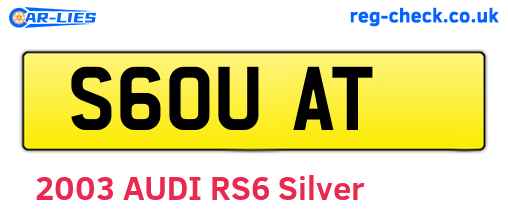 S60UAT are the vehicle registration plates.