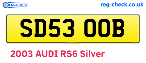 SD53OOB are the vehicle registration plates.