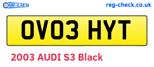 OV03HYT are the vehicle registration plates.