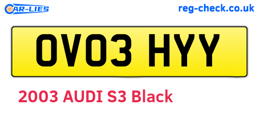 OV03HYY are the vehicle registration plates.