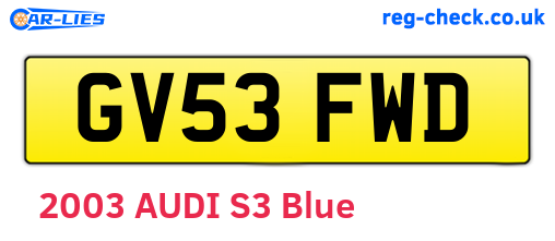 GV53FWD are the vehicle registration plates.