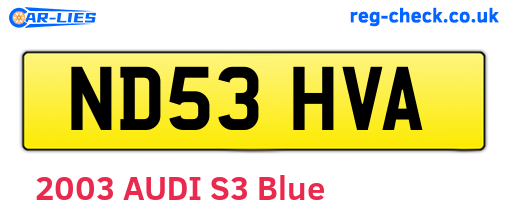 ND53HVA are the vehicle registration plates.