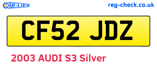 CF52JDZ are the vehicle registration plates.