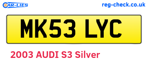 MK53LYC are the vehicle registration plates.