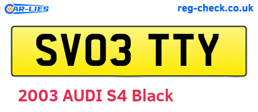 SV03TTY are the vehicle registration plates.