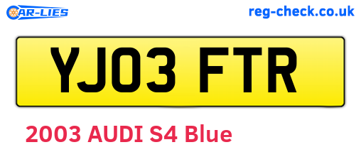 YJ03FTR are the vehicle registration plates.