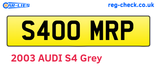 S400MRP are the vehicle registration plates.