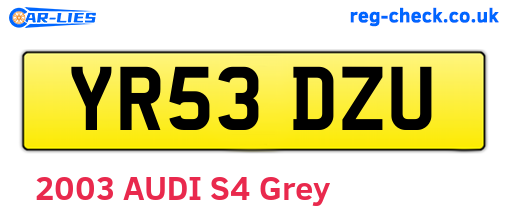 YR53DZU are the vehicle registration plates.