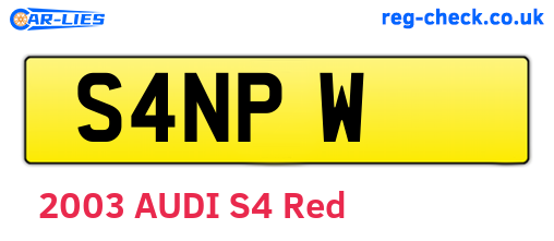 S4NPW are the vehicle registration plates.