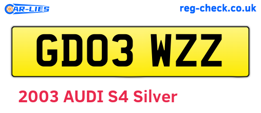 GD03WZZ are the vehicle registration plates.