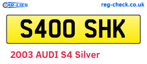 S400SHK are the vehicle registration plates.