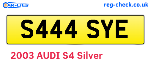 S444SYE are the vehicle registration plates.