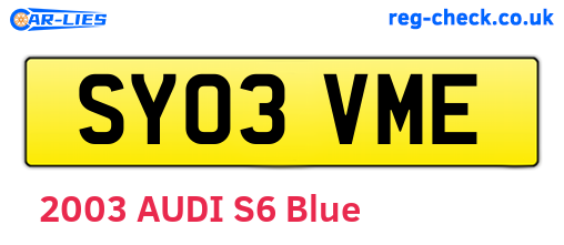 SY03VME are the vehicle registration plates.