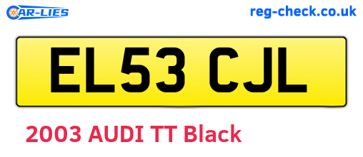 EL53CJL are the vehicle registration plates.