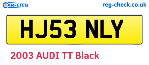 HJ53NLY are the vehicle registration plates.