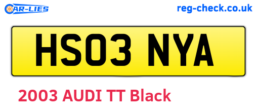 HS03NYA are the vehicle registration plates.