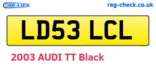 LD53LCL are the vehicle registration plates.