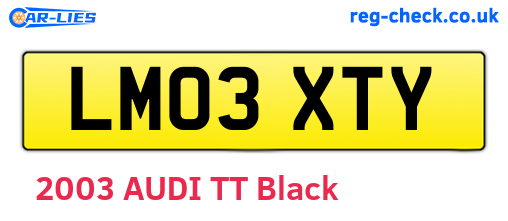 LM03XTY are the vehicle registration plates.