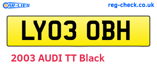 LY03OBH are the vehicle registration plates.