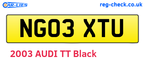 NG03XTU are the vehicle registration plates.