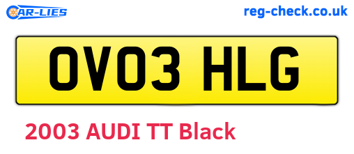 OV03HLG are the vehicle registration plates.