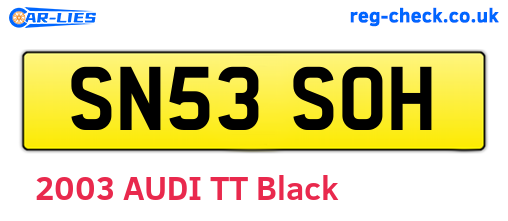 SN53SOH are the vehicle registration plates.