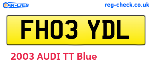 FH03YDL are the vehicle registration plates.