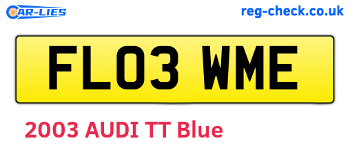 FL03WME are the vehicle registration plates.