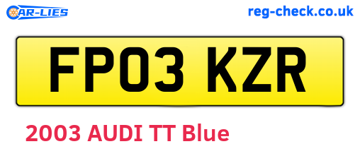 FP03KZR are the vehicle registration plates.
