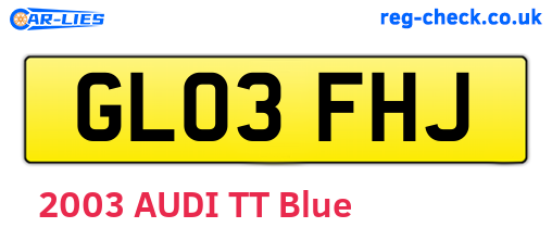 GL03FHJ are the vehicle registration plates.