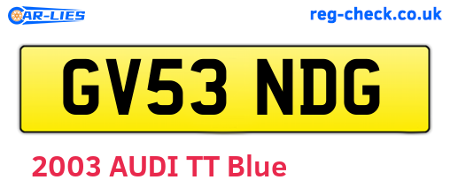 GV53NDG are the vehicle registration plates.