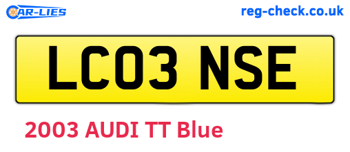 LC03NSE are the vehicle registration plates.