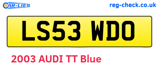LS53WDO are the vehicle registration plates.
