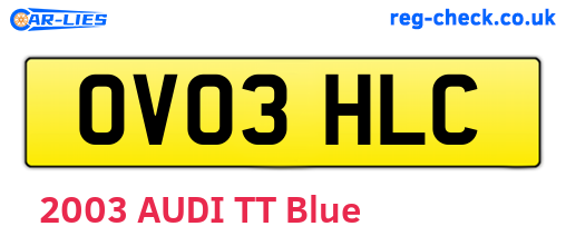 OV03HLC are the vehicle registration plates.