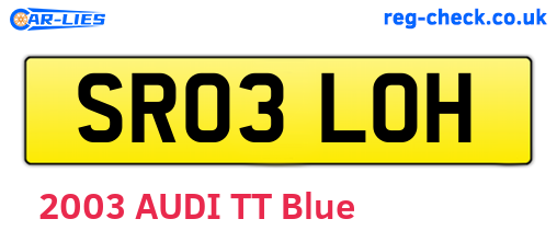 SR03LOH are the vehicle registration plates.