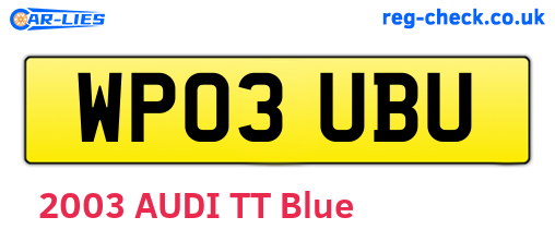 WP03UBU are the vehicle registration plates.