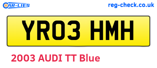 YR03HMH are the vehicle registration plates.
