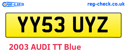 YY53UYZ are the vehicle registration plates.