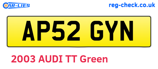 AP52GYN are the vehicle registration plates.