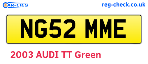 NG52MME are the vehicle registration plates.