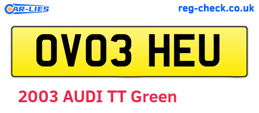 OV03HEU are the vehicle registration plates.