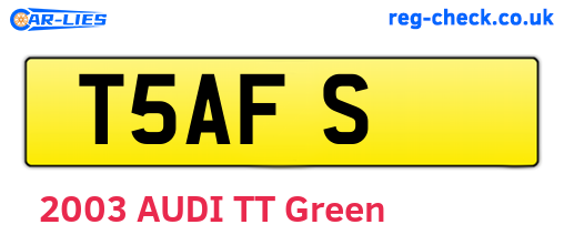 T5AFS are the vehicle registration plates.