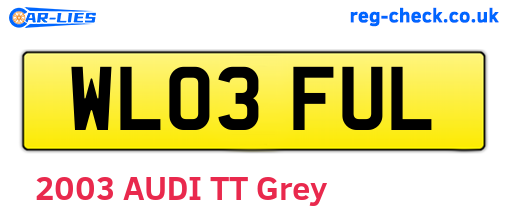 WL03FUL are the vehicle registration plates.