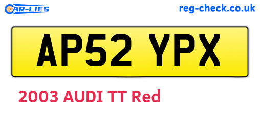 AP52YPX are the vehicle registration plates.