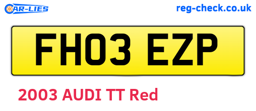 FH03EZP are the vehicle registration plates.