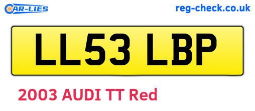 LL53LBP are the vehicle registration plates.