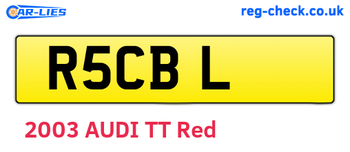 R5CBL are the vehicle registration plates.