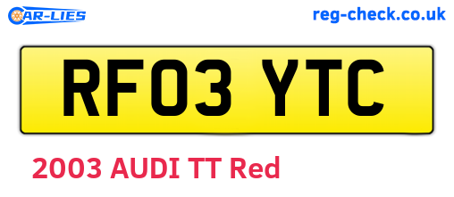 RF03YTC are the vehicle registration plates.