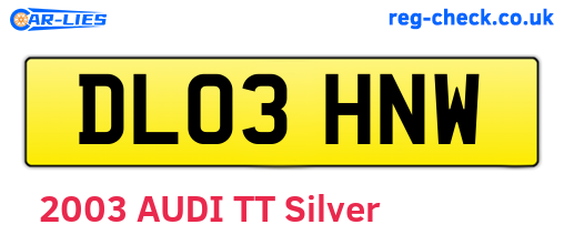 DL03HNW are the vehicle registration plates.