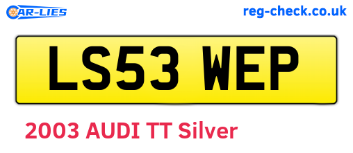 LS53WEP are the vehicle registration plates.